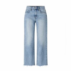 Pull&Bear Raw Hem Wide Leg Jeans Women’s Size 6 Light Wash High Rise Denim